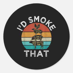 Adesivo Funny Retro Party Smoker Chef Pai Gift I d Smo