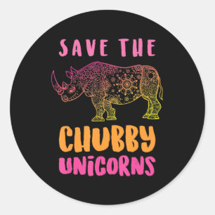 Adesivo Funny Rhino Save Chubby Unicórnios Direitos Anima