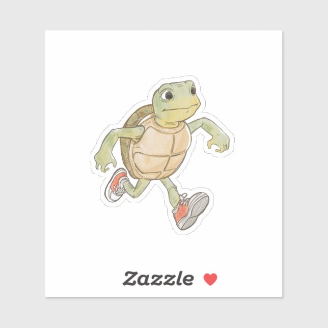 Adesivo Funny Running Turtle Sticker | Cartoon (Folha)