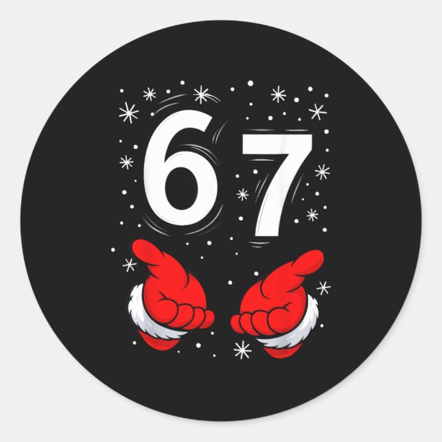 Adesivo Funny Santa 6 7 Meme Six Seven Christmas 67 Italia (Frente)