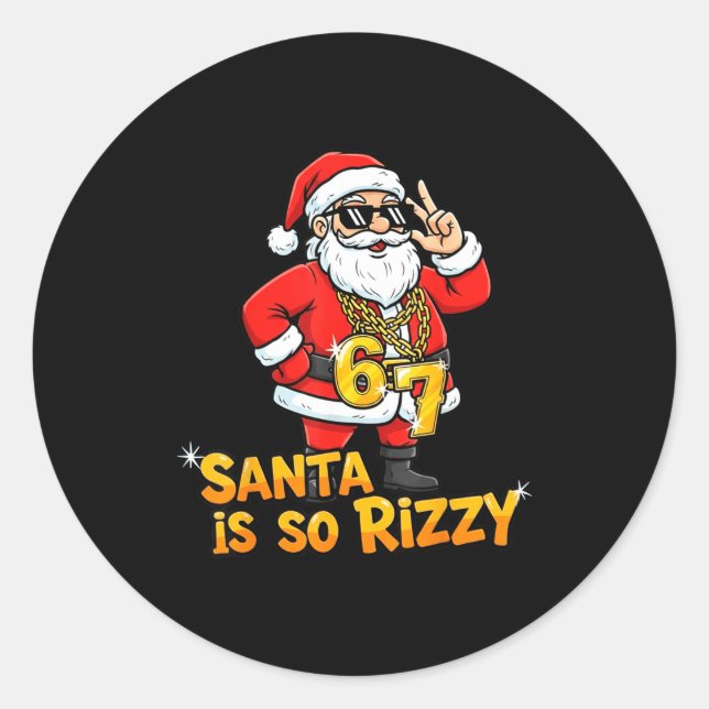 Adesivo Funny Santa Is So Rizzy Christmas Meme 67  (Frente)