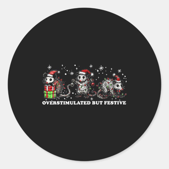 Adesivo Funny Santa Ossums Overstimulated But Festive Xmas (Frente)
