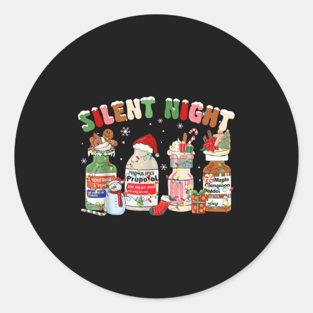 Adesivo Funny Santa Profol Silent Night Icu Nurses Merry C (Frente)