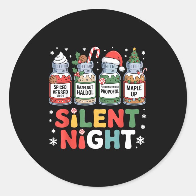 Adesivo Funny Santa Profol Silent Night Icu Nurses Merry C (Frente)
