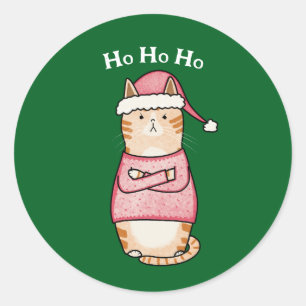 Adesivo Funny Sarcastic Orange Cat Natal