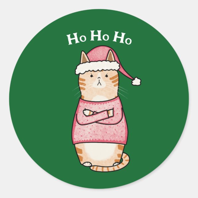 Adesivo Funny Sarcastic Orange Cat Natal (Frente)