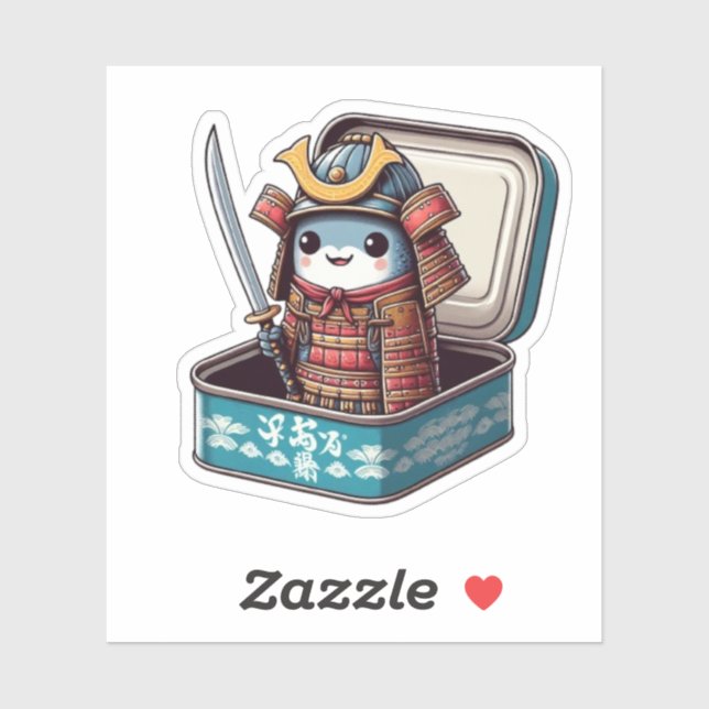 Adesivo  Funny Sardine Samurai Vinyl Sticker (Folha)