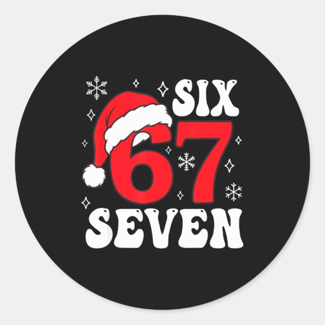 Adesivo Funny Saying Six Seven Christmas 67 Meme Xmas Boys (Frente)