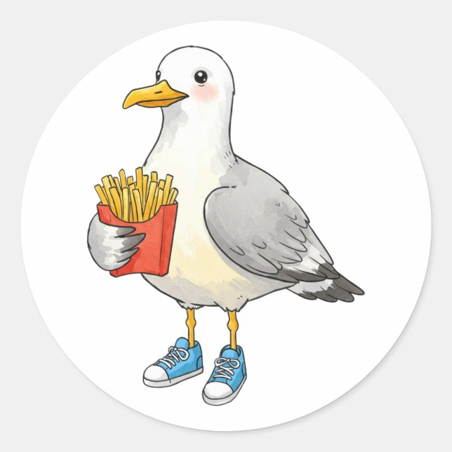 Adesivo Funny Seagull Fries Sneakers (Frente)