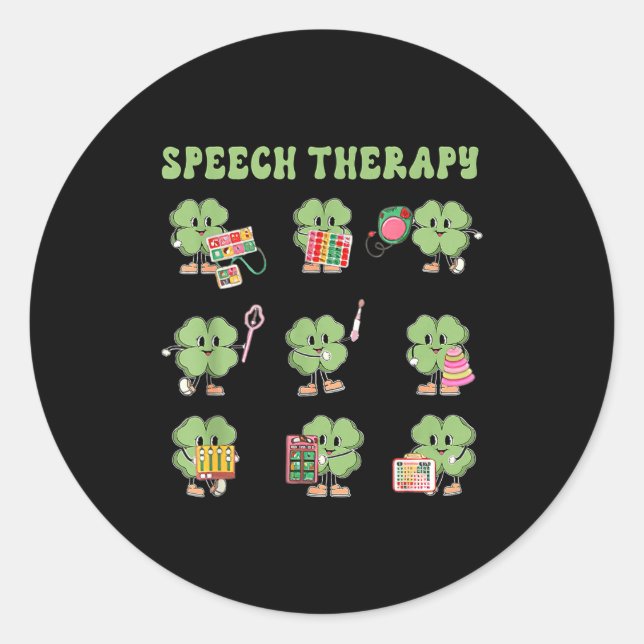 Adesivo Funny Shamrock Speech Therapy St Patrick's Day Slp (Frente)
