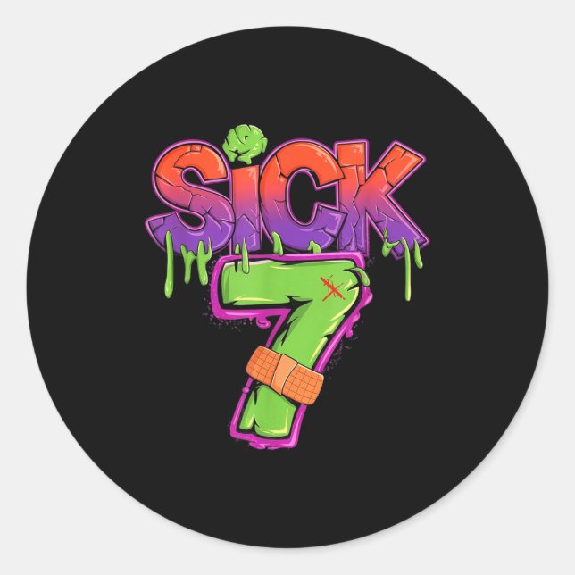 Adesivo Funny Sick Seven 67 Funny Meme Sick Of 7  (Frente)