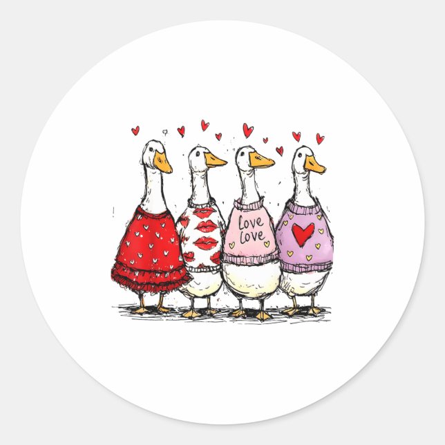 Adesivo Funny Silly Goose Valentine Trendy Valentine's Day (Frente)