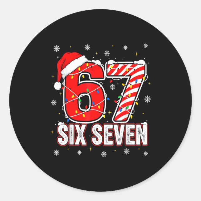 Adesivo Funny Six Seven 67 Christmas Holiday Women Kids Xm (Frente)