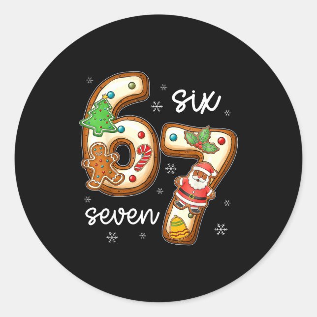 Adesivo Funny Six Seven 67 Gingerbread Christmas Boys Xmas (Frente)