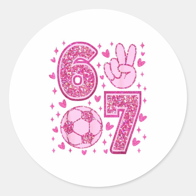 Adesivo Funny Six Seven Soccer Valentines Day Men Women Ki (Frente)