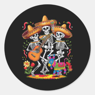 Adesivo Funny Skeleton Cinco De Mayo Fiesta Mexicano Festi