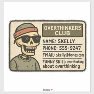 Adesivo Funny Skeleton ID - Membros do Clube dos Pensadore