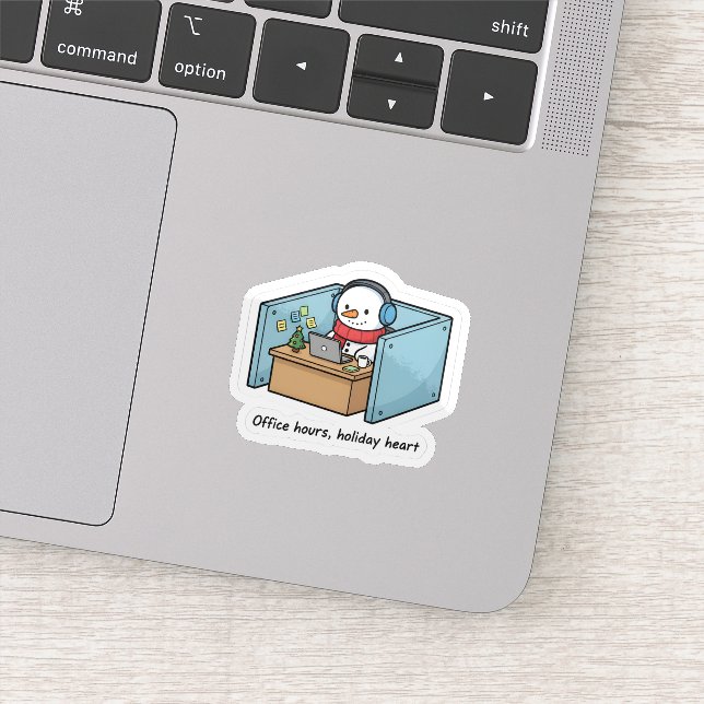 Adesivo Funny Snowman Office Sticker – Holiday Work Vibes (Detalhe)