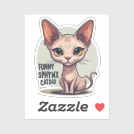 Adesivo Funny Sphynx Cat Dad Cartoon Art