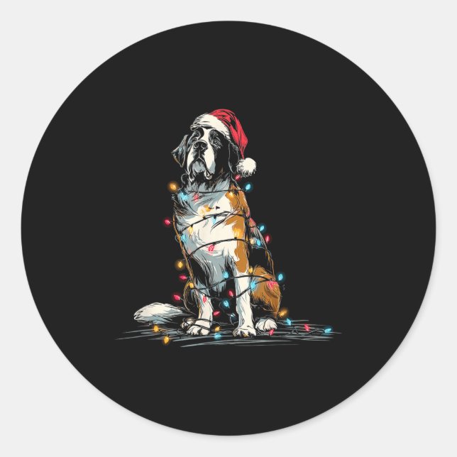 Adesivo Funny St. Saint Bernard Christmas Graphics Dog Lig (Frente)
