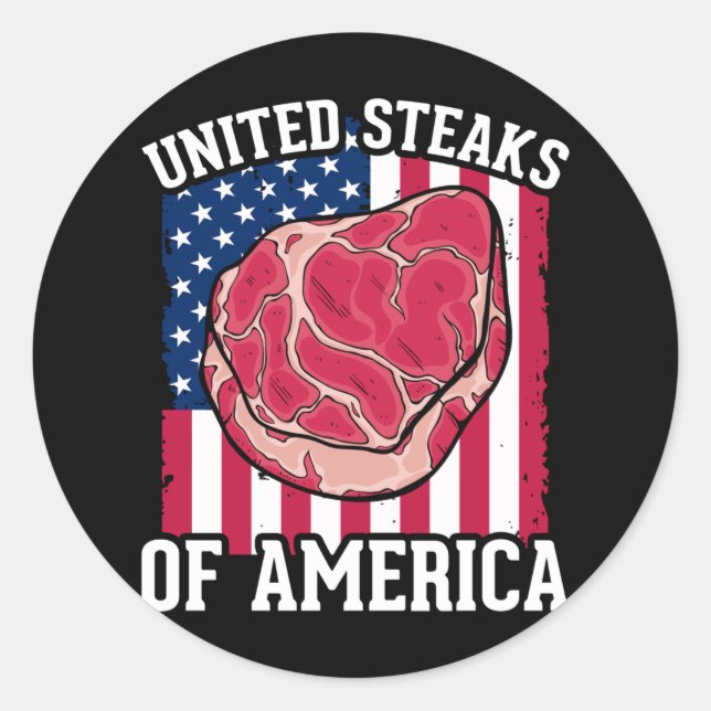 Adesivo Funny Steaks Lover American Meat Butcher Humor (Frente)