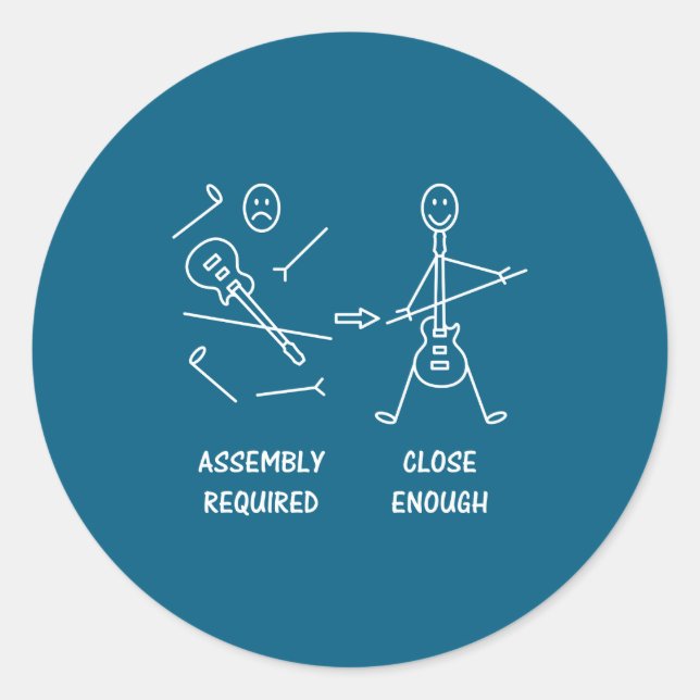 Adesivo Funny Stickman Guitarist Embly  (Frente)