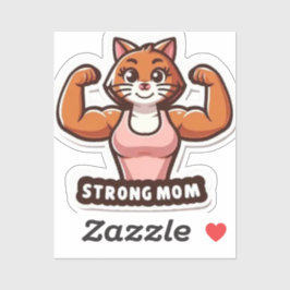 Adesivo Funny Strong Cat Mom Sticker