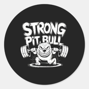 Adesivo Funny Strong Crucifix Levantando Pitbull