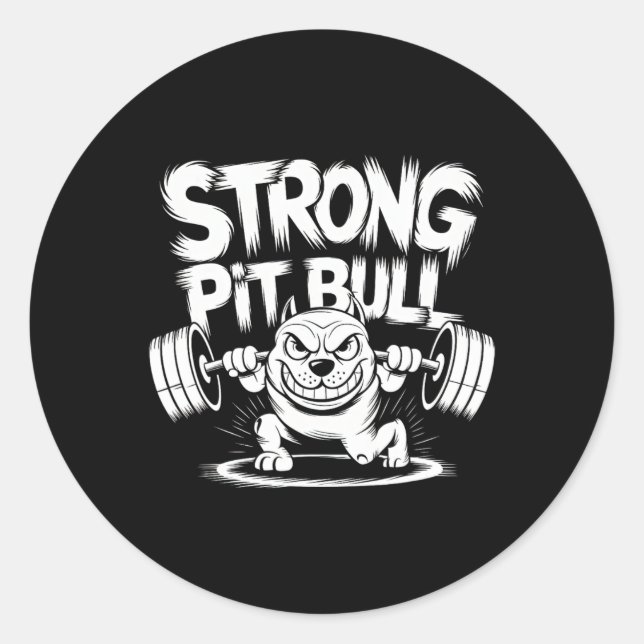 Adesivo Funny Strong Crucifix Levantando Pitbull (Frente)