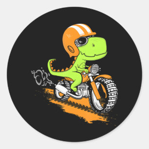 Adesivo Funny T-Rex Dinossaur Dirigindo Moto Dino Biker