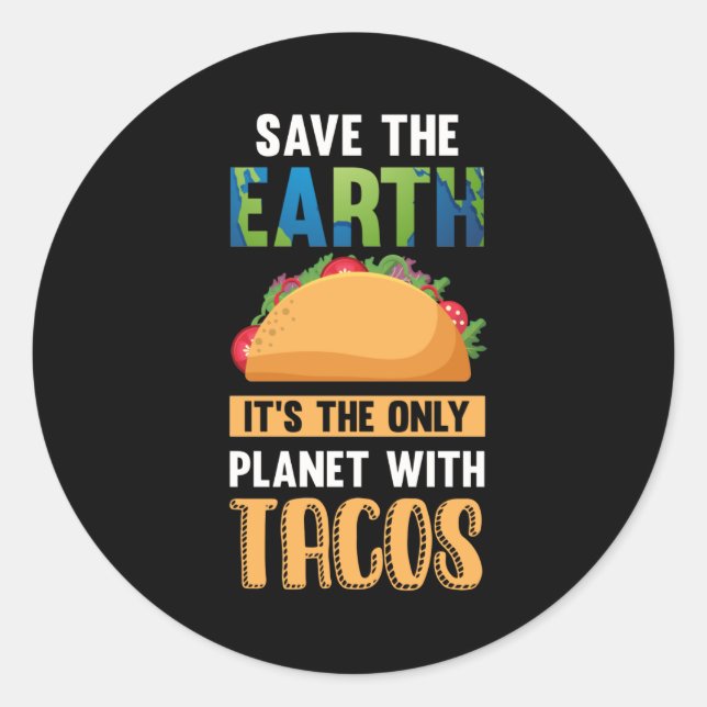 Adesivo Funny Taco Lover Earth Day Comida mundial do meio  (Frente)
