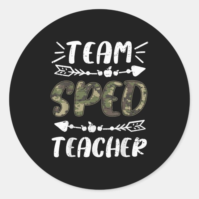 Adesivo Funny Team Sped Teacher Camo Teacher Student Back  (Frente)