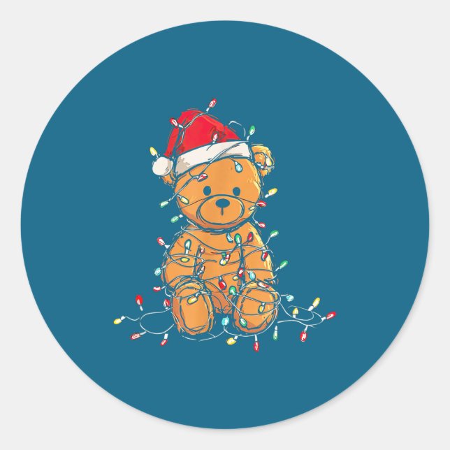 Adesivo Funny Teddy Bear Christmas Graphics Lights Lover  (Frente)
