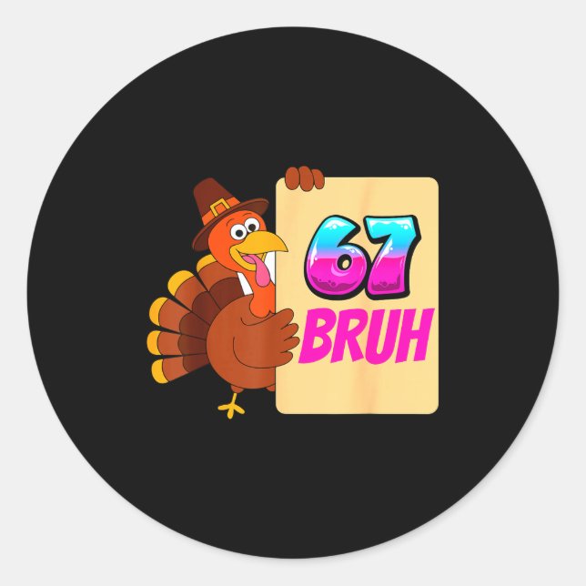 Adesivo Funny Thanksgiving 67 Baseball Drip Gobble Turkey  (Frente)