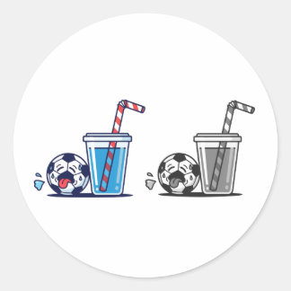 Adesivo Funny Thirsty Soccer Ball Needing Cold Water Drink