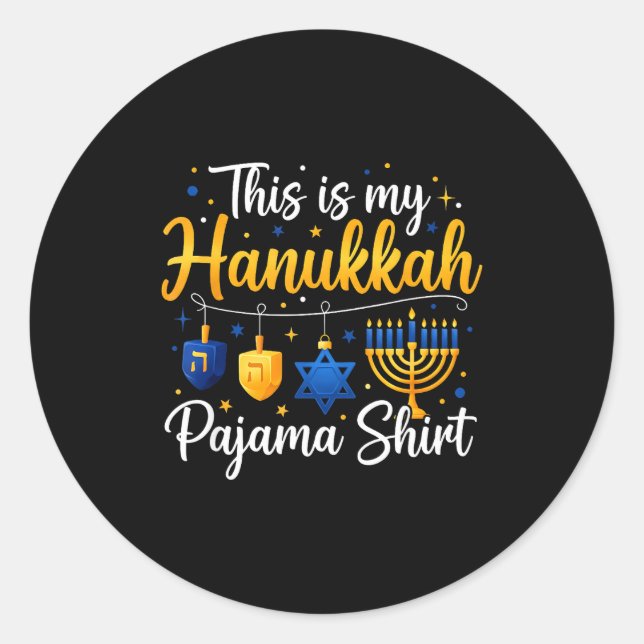 Adesivo Funny This Is My Hanukkah Pajamakah Pajama Chanuka (Frente)