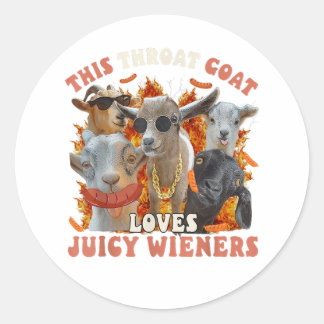 Adesivo Funny Throat Goat Swallows Juicy Wieners Sticker