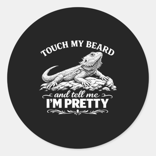 Adesivo Funny touch my beard cool bearded dragon lizard lo (Frente)