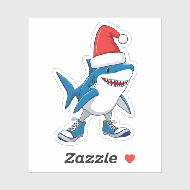 Adesivo Funny Tralalero Tralala Cartoon Christmas Meme (Folha)