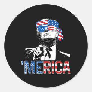 Adesivo Funny Trump 4 De Julho Merica American Flag Sungl