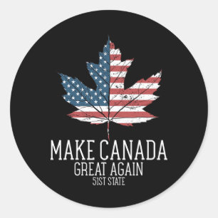 Adesivo Funny Trump American Flag Torne o Canadá Excelente