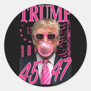 Adesivo Funny Trump Bubble Gum 1776 Pink Flag