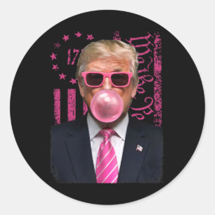 Adesivo Funny Trump Bubble Gum Rosa Sinalizador Dos Eua