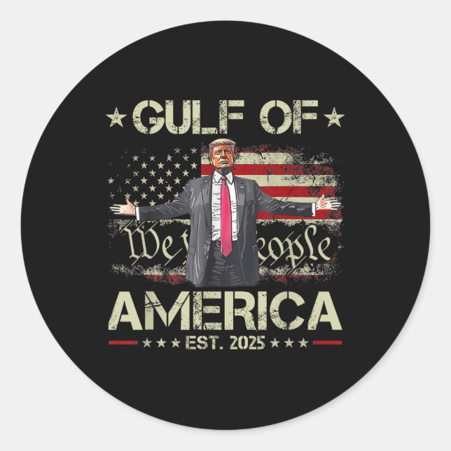 Adesivo Funny Trump Golfo Of Us America Est 2025 Eua Améri (Frente)