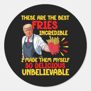 Adesivo Funny Trump Rápida Comida Humor Fries Eleição 2024