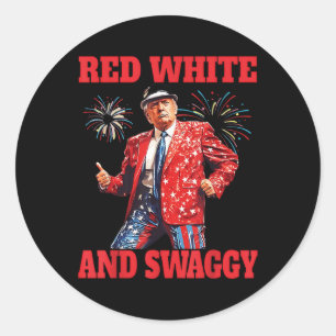 Adesivo Funny Trump Red White E Swaggggy Trump Dance 4th O