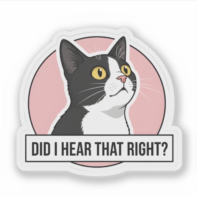 Adesivo Funny Tuxedo Cat Meme - Sarcastic Office Decor (Frente)