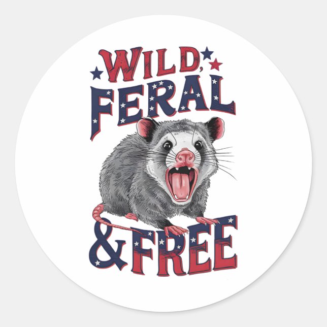 Adesivo Funny Unhingt Ogambm Wild Feral E Free Possum (Frente)