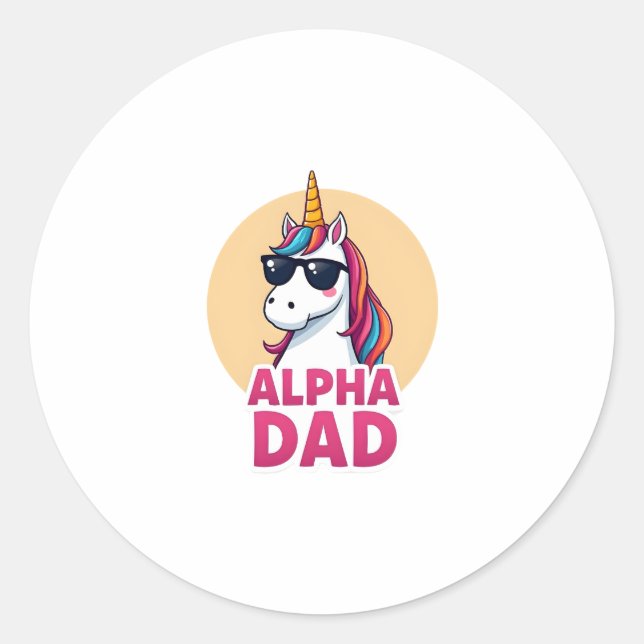 Adesivo Funny Unicorn Dad Laufey Men Father's Day Christma (Frente)