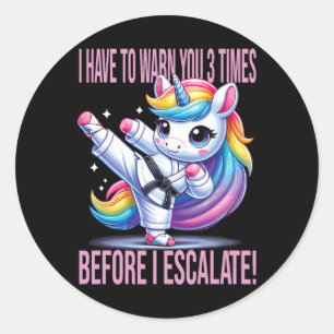 Adesivo Funny Unicorn Martial Arts Karate Para Raparigas